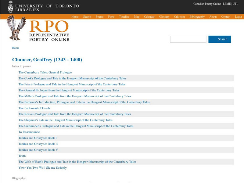 University of Toronto: Selected Poetry of Geoffrey Chaucer eBook University of Toronto: Selected Poetry of Geoffrey Chaucer eBook