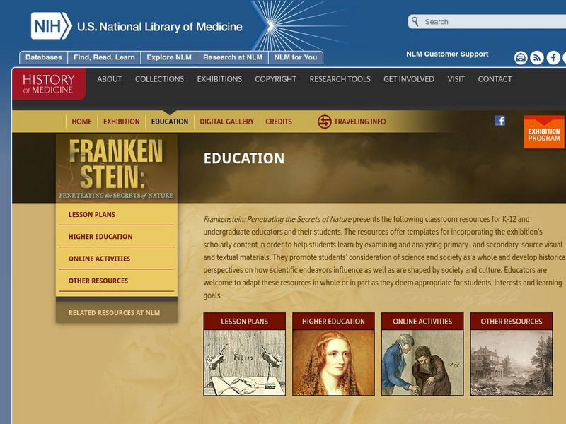 National Library of Medicine: Electricity, Frankenstein, & the Spark of Life Website National Library of Medicine: Electricity, Frankenstein, & the Spark of Life Website