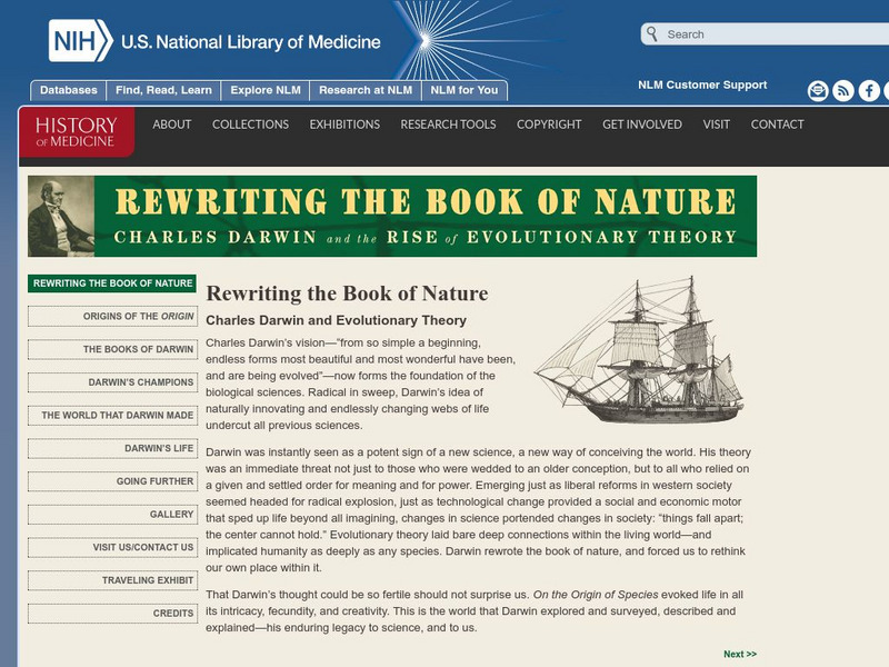 National Library of Medicine: Rewriting the Book of Nature Website National Library of Medicine: Rewriting the Book of Nature Website