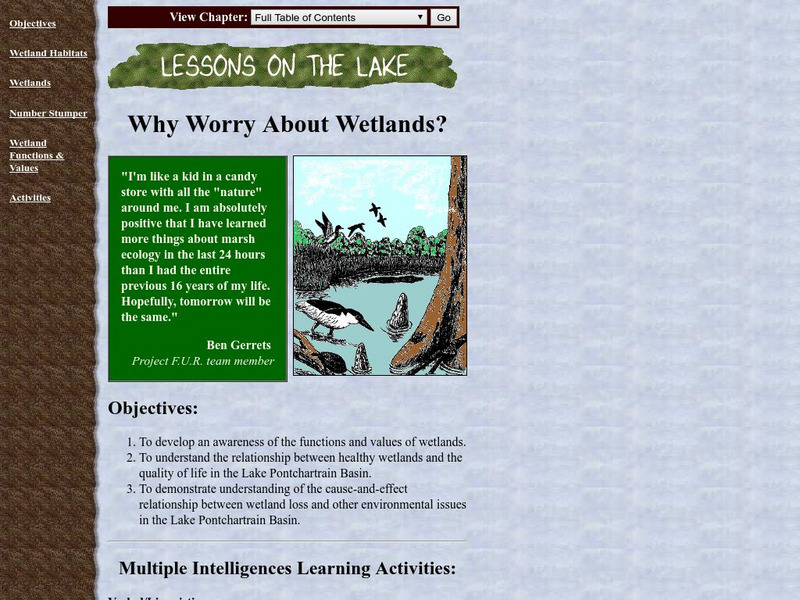 Lake Pontchartrain Basin Foundation: Why Worry About Wetland? Lesson Plan Lake Pontchartrain Basin Foundation: Why Worry About Wetland? Lesson Plan