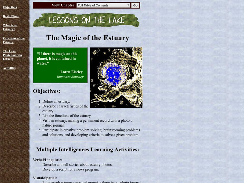 Lake Pontchartrain Basin Foundation: The Magic of the Estuary Lesson Plan Lake Pontchartrain Basin Foundation: The Magic of the Estuary Lesson Plan