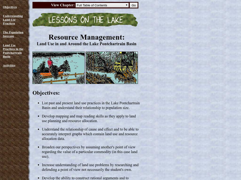 Lake Pontchartrain Basin Foundation: Resource Management Lesson Plan Lake Pontchartrain Basin Foundation: Resource Management Lesson Plan
