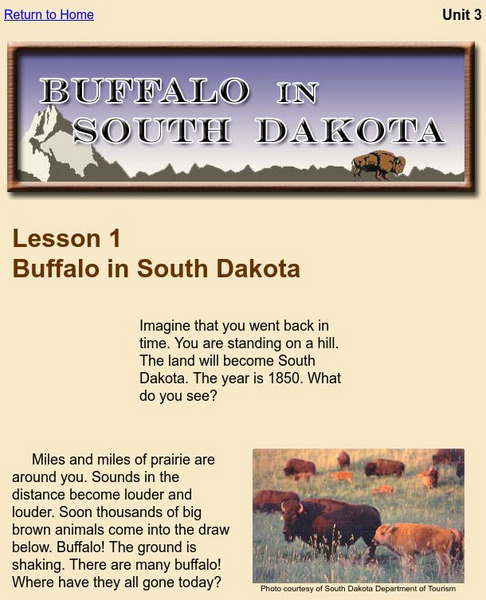 The Weekly South Dakotan: Buffalo of South Dakota Unit Plan The Weekly South Dakotan: Buffalo of South Dakota Unit Plan