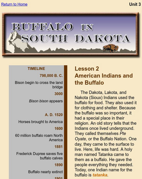 Weekly South Dakotan: Buffalo of South Dakota: American Indians and the Buffalo Unit Plan Weekly South Dakotan: Buffalo of South Dakota: American Indians and the Buffalo Unit Plan