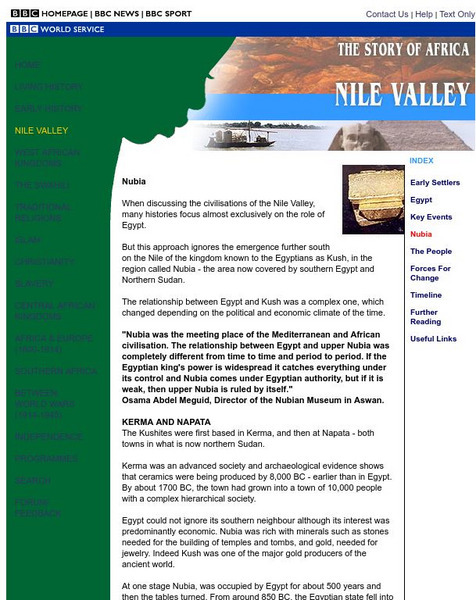 Bbc: The Story of Africa, Nile Valley Nubia Website Bbc: The Story of Africa, Nile Valley Nubia Website