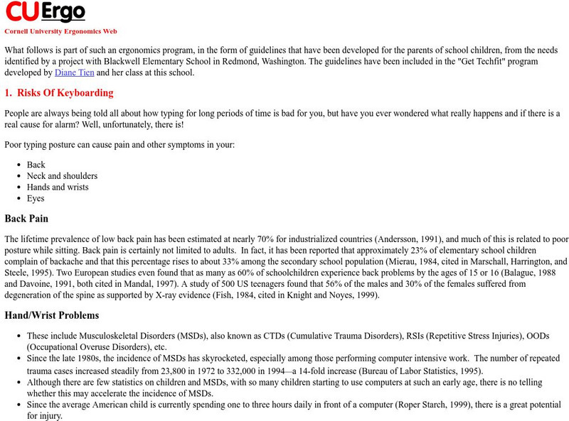 Cornell University: School Ergonomics Programs Article