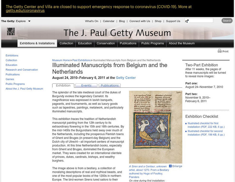 J. Paul Getty Museum: Illuminated Manuscripts From Belgium and the Netherlands Website J. Paul Getty Museum: Illuminated Manuscripts From Belgium and the Netherlands Website