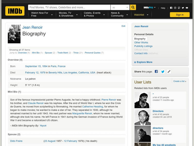 Im db.com: Jean Renoir Website