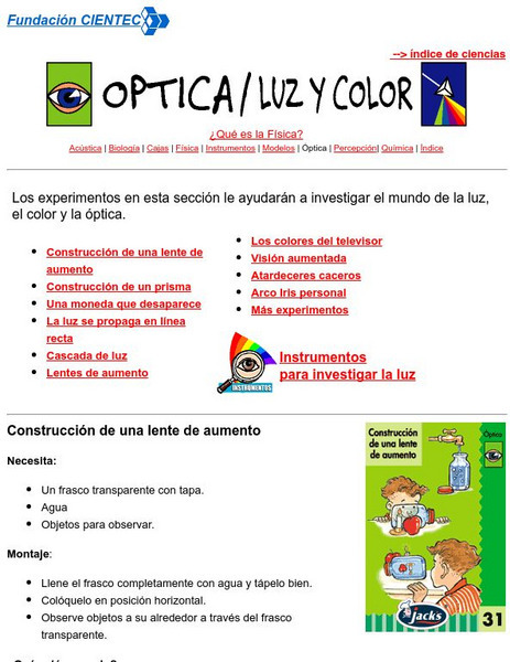 Cientec: Optica, Luz Y Color Activity Cientec: Optica, Luz Y Color Activity