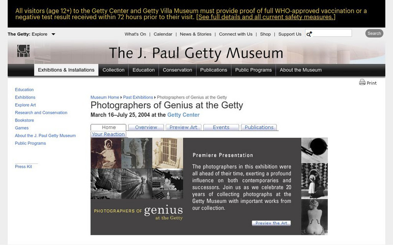 J. Paul Getty Museum: Photographers of Genius at the Getty Website