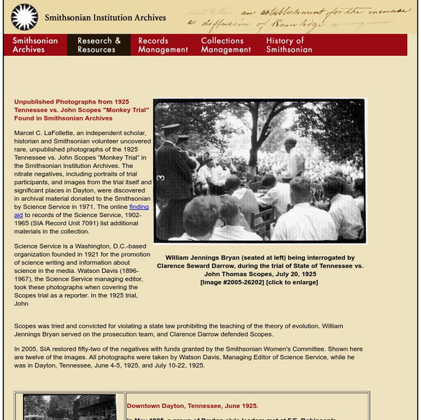 Smithsonian Institution Archives: Scopes Monkey Trial Graphic