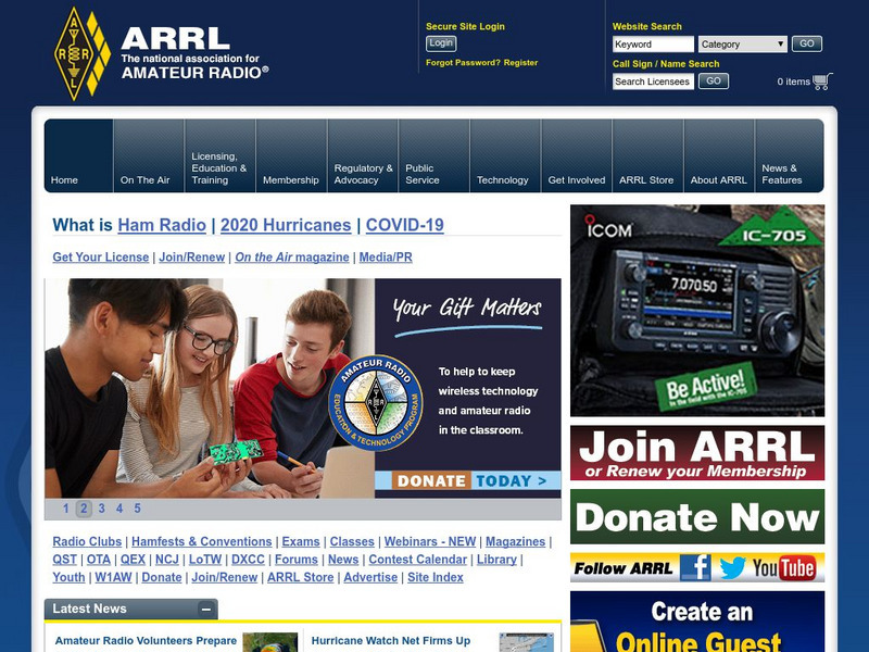Arrl: The National Association for Amateur Radio Website Arrl: The National Association for Amateur Radio Website