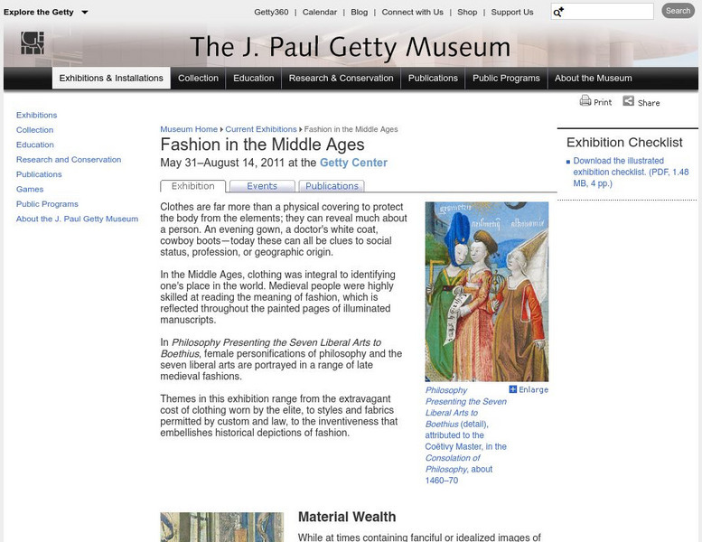 J. Paul Getty Museum: Fashion in the Middle Ages Website J. Paul Getty Museum: Fashion in the Middle Ages Website