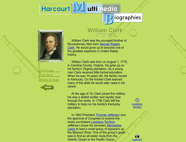 Harcourt: Biographies: William Clark 1770 1838 Website Harcourt: Biographies: William Clark 1770 1838 Website