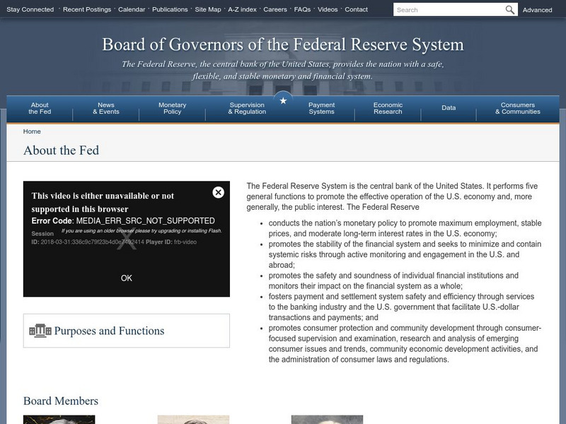 Federal Reserve Board: About the Fed Website Federal Reserve Board: About the Fed Website