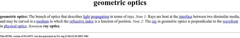 Geometric Optics Handout Geometric Optics Handout