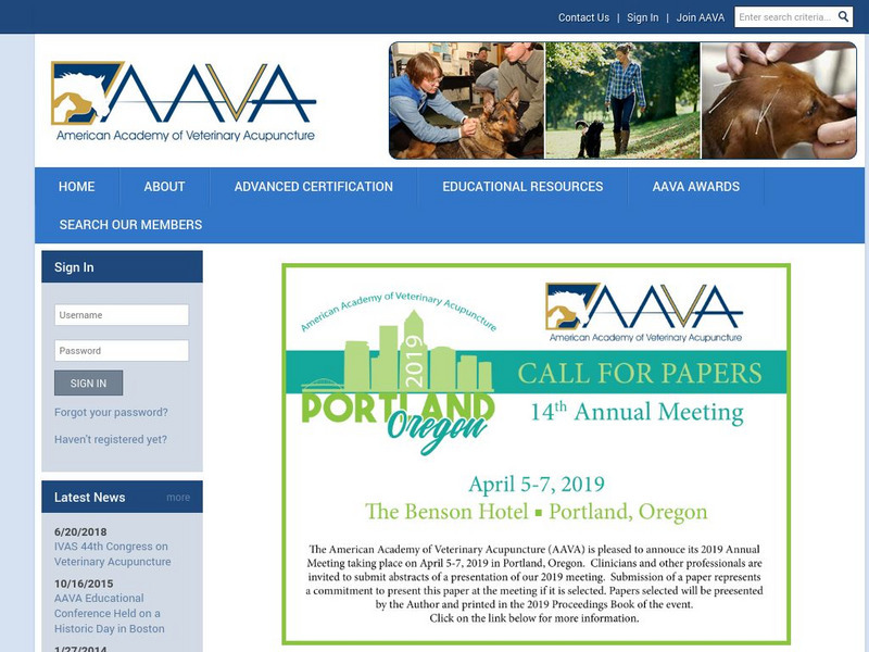 American Academy of Veterinary Acupuncture Website American Academy of Veterinary Acupuncture Website