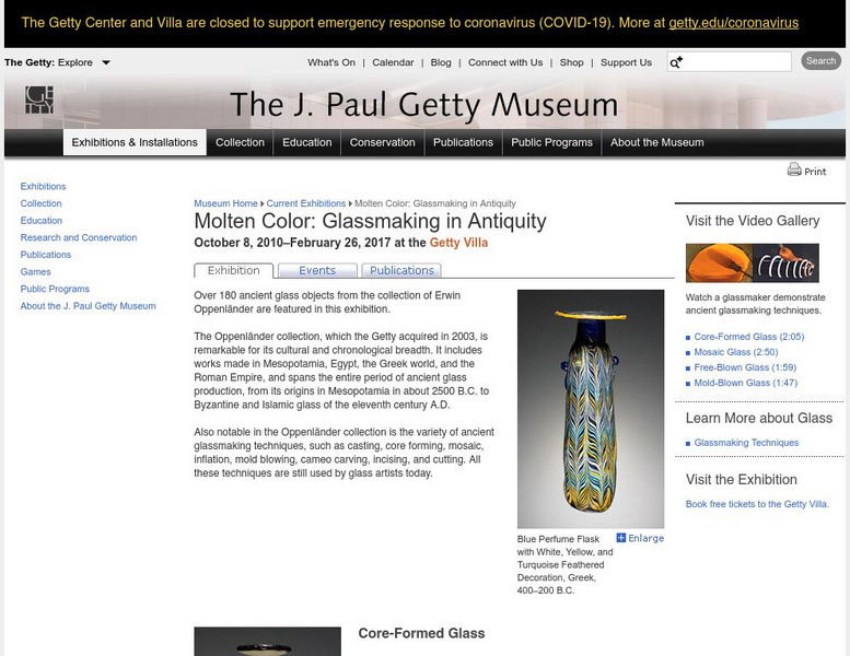 J. Paul Getty Museum: Glassmaking in Antiquity Article J. Paul Getty Museum: Glassmaking in Antiquity Article
