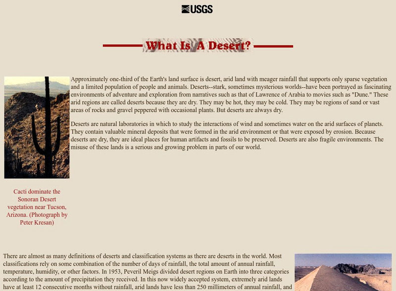 Usgs: What Is a Desert? Handout Usgs: What Is a Desert? Handout