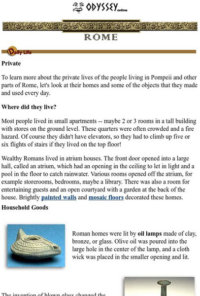 Emory University: Odyssey Online: Rome: Daily Life Handout Emory University: Odyssey Online: Rome: Daily Life Handout