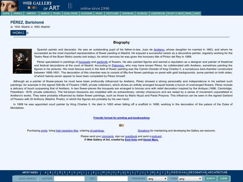 Web Gallery of Art: Juan De Arellano Website Web Gallery of Art: Juan De Arellano Website