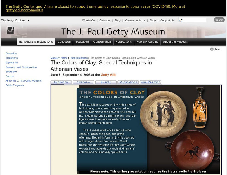 J. Paul Getty Museum: Colors of Clay in Athenian Vases Website J. Paul Getty Museum: Colors of Clay in Athenian Vases Website