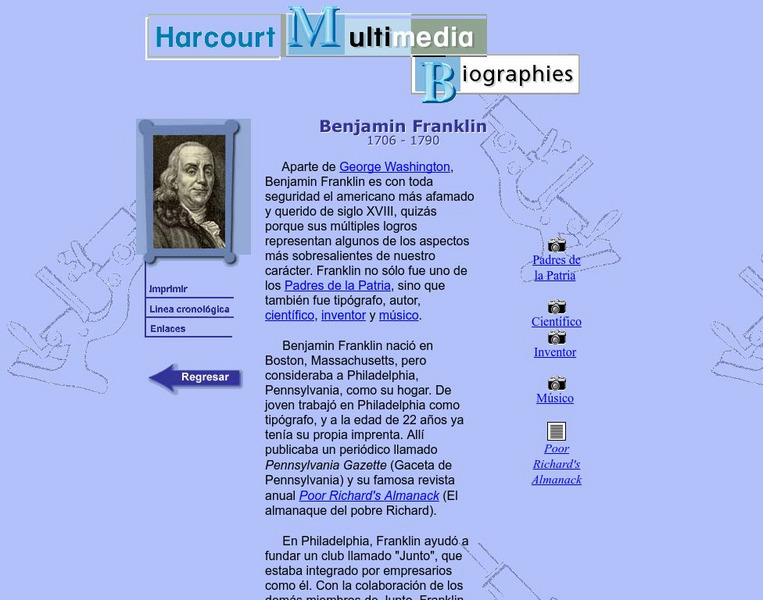 Harcourt: Biographies: Benjamin Franklin Website Harcourt: Biographies: Benjamin Franklin Website