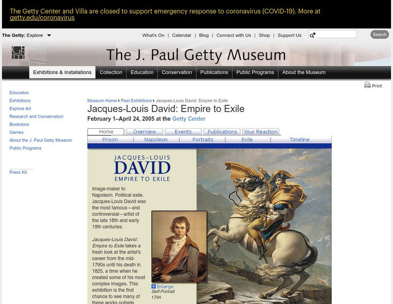 J. Paul Getty Museum: Jacques Louis David: Empire to Exile Website J. Paul Getty Museum: Jacques Louis David: Empire to Exile Website