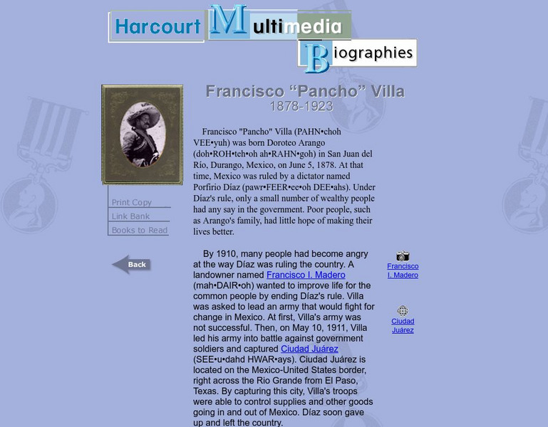 Harcourt: Biographies: Francisco "Pancho" Villa Website Harcourt: Biographies: Francisco "Pancho" Villa Website
