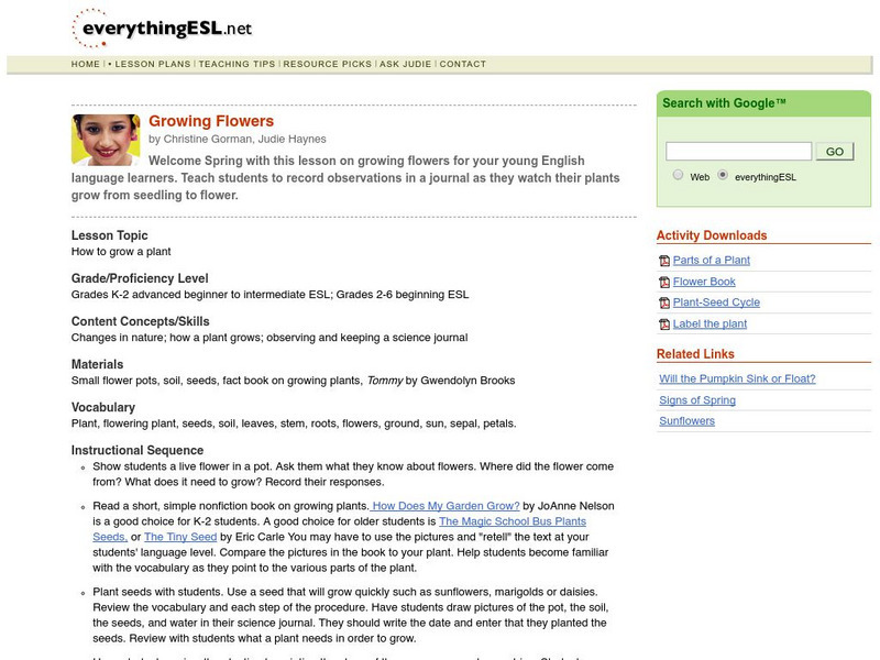 Everything Esl: Growing Flowers Lesson Plan Everything Esl: Growing Flowers Lesson Plan