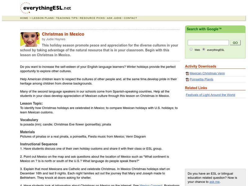 Everything Esl: Christmas in Mexico Lesson Plan Everything Esl: Christmas in Mexico Lesson Plan