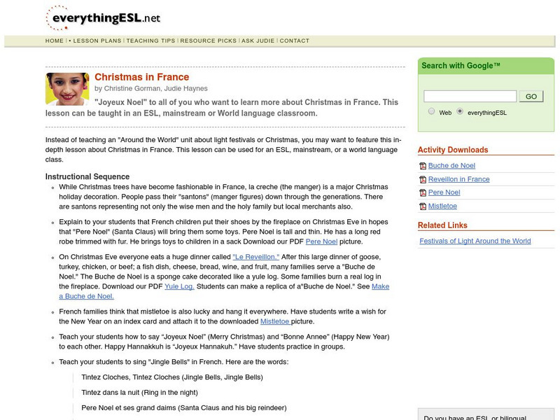 Everything Esl: Christmas in France Lesson Plan Everything Esl: Christmas in France Lesson Plan