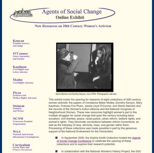 Smith College: New Resources on 20th Century Women's Activism Handout Smith College: New Resources on 20th Century Women's Activism Handout