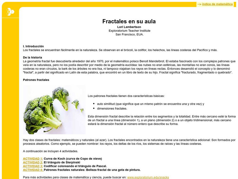 Fractales en Su Aula Activity Fractales en Su Aula Activity