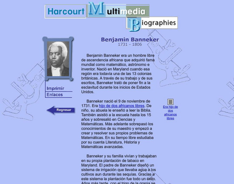 Harcourt: Biographies: Benjamin Banneker Primary Harcourt: Biographies: Benjamin Banneker Primary