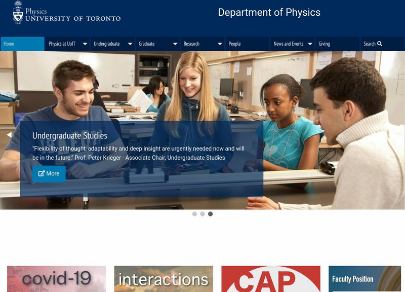 University of Toronto: Physics Website University of Toronto: Physics Website