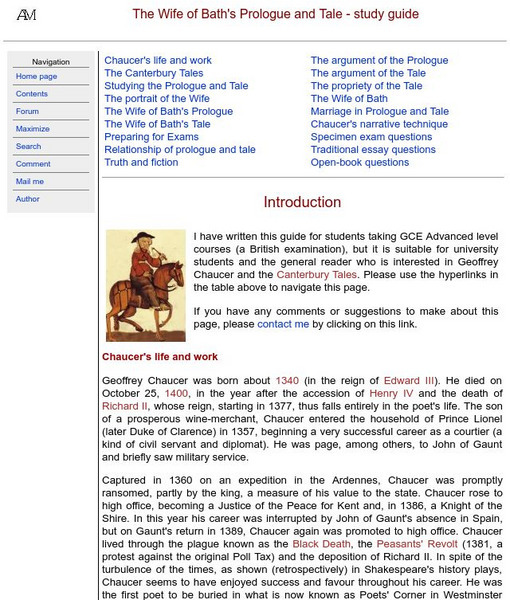 Moore's Teacher Resources: The Wife of Bath's Prologue and Tale Website Moore's Teacher Resources: The Wife of Bath's Prologue and Tale Website