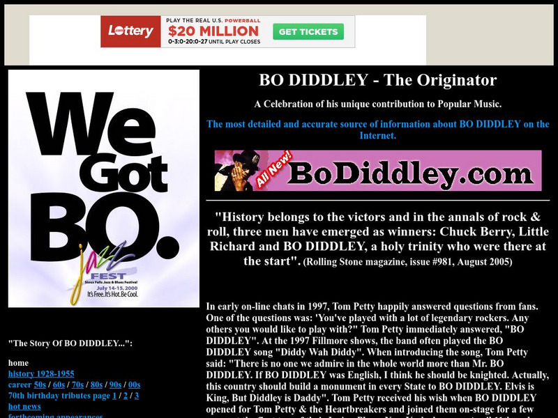 Bo Diddley: The Originator Handout Bo Diddley: The Originator Handout