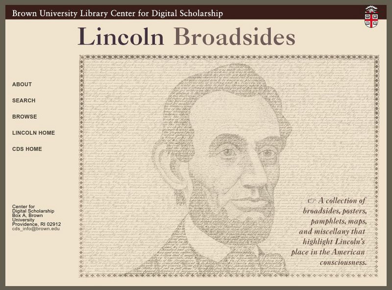 Brown University Library: Lincolniana at Brown: Lincoln Broadsides Primary Brown University Library: Lincolniana at Brown: Lincoln Broadsides Primary
