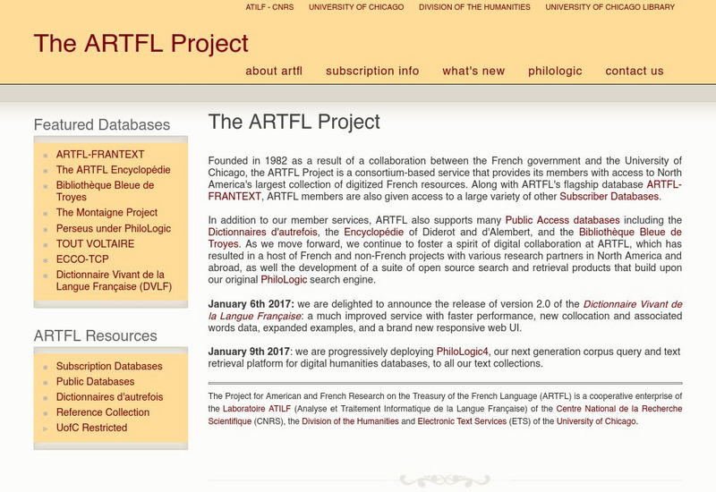 Artfl Project: French English Dictionary Form Handout Artfl Project: French English Dictionary Form Handout