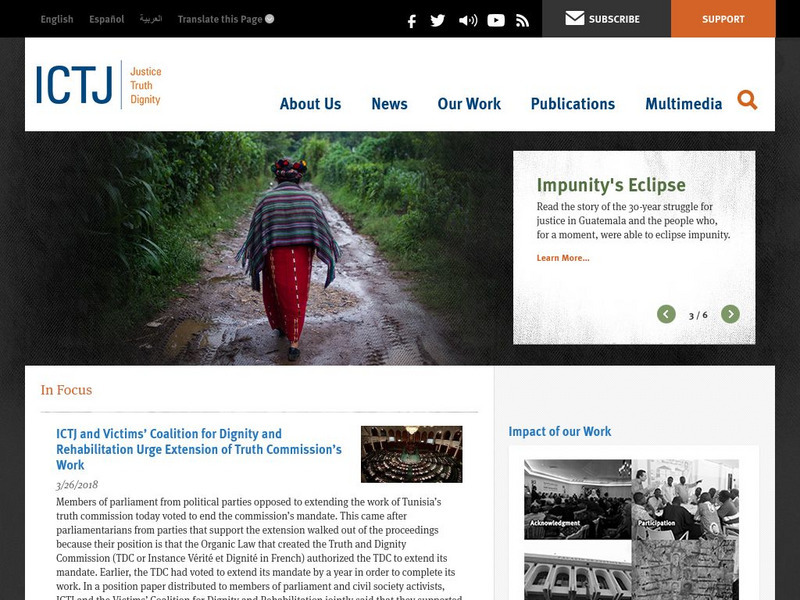 International Center for Transitional Justice Website International Center for Transitional Justice Website