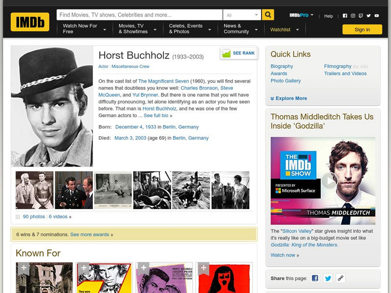 Im Db: Horst Bucholz Website