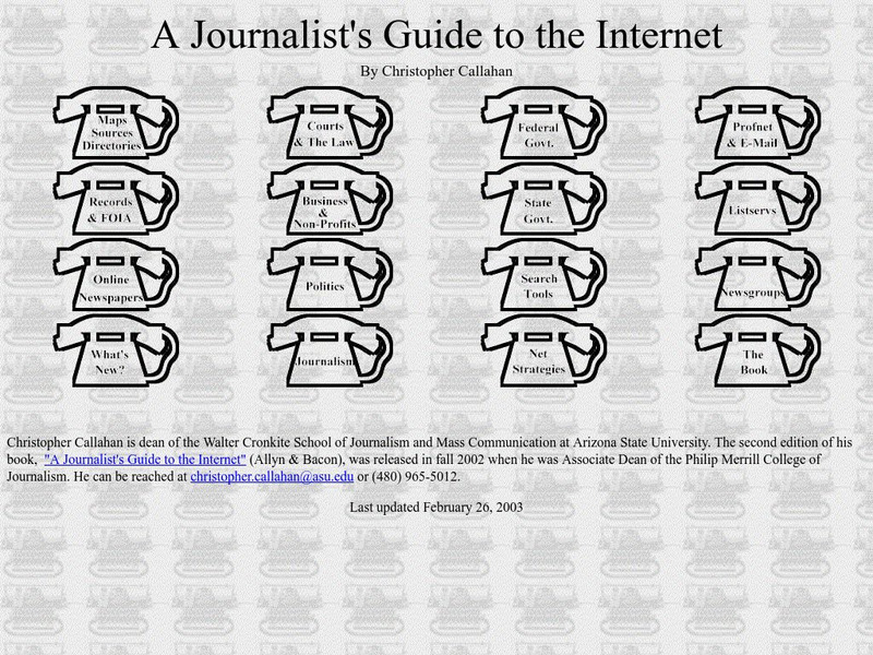Arizona State: A Journalist's Guide to the Internet Website Arizona State: A Journalist's Guide to the Internet Website