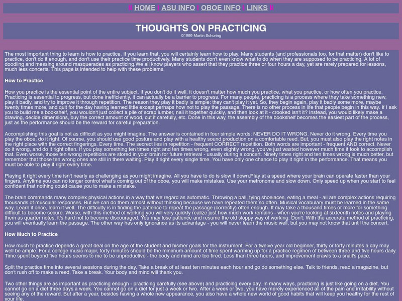 Arizona State University: Thoughts on Practicing Article Arizona State University: Thoughts on Practicing Article
