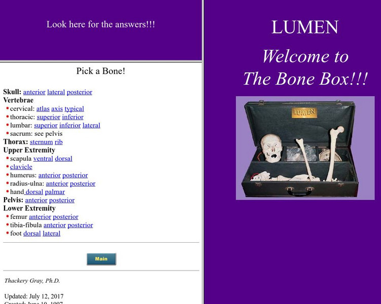 Loyola University Medical Education Network: Welcome to the Bone Box Interactive Loyola University Medical Education Network: Welcome to the Bone Box Interactive
