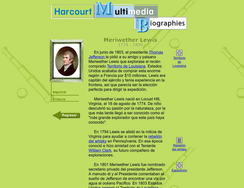 Harcourt: Biographies: Meriwether Lewis Website Harcourt: Biographies: Meriwether Lewis Website