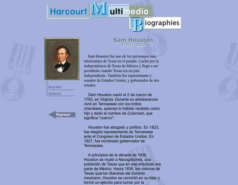 Harcourt: Biographies: Samuel Houston Handout Harcourt: Biographies: Samuel Houston Handout