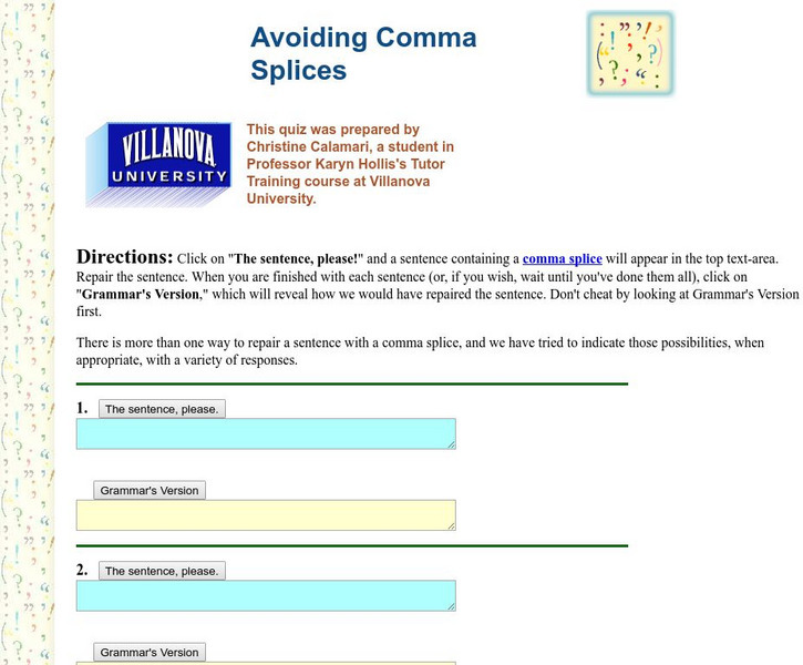 Guide to Grammar and Writing: Avoiding Comma Splices 2 Unknown Type Guide to Grammar and Writing: Avoiding Comma Splices 2 Unknown Type