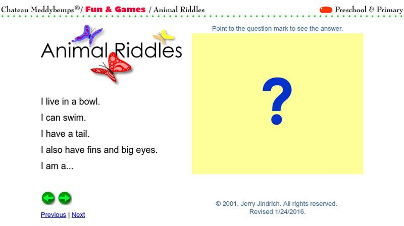Chateau Meddybemps: Animal Riddles Activity Chateau Meddybemps: Animal Riddles Activity