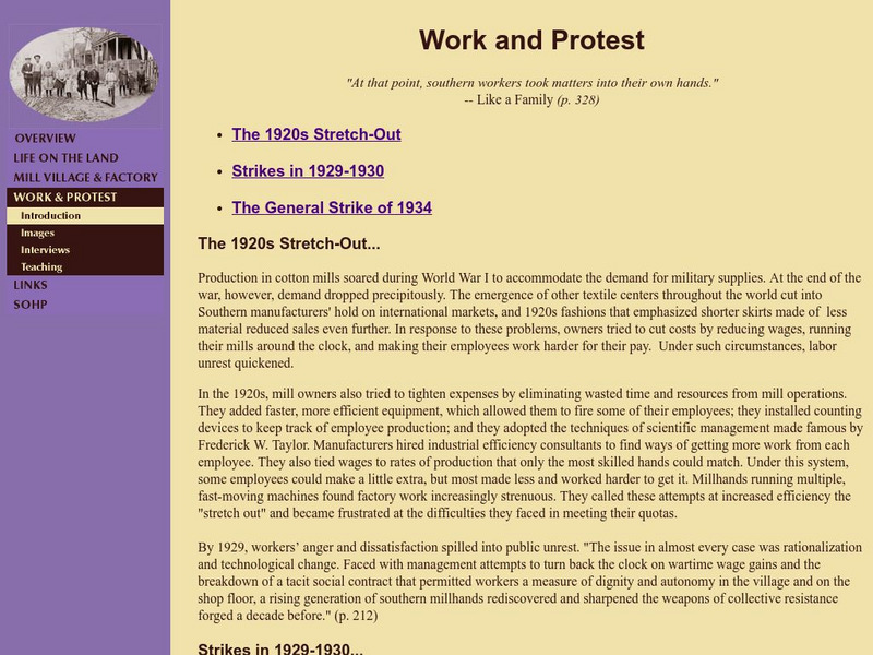 Ibiblio: Like a Family: Work and Protest Audio Ibiblio: Like a Family: Work and Protest Audio